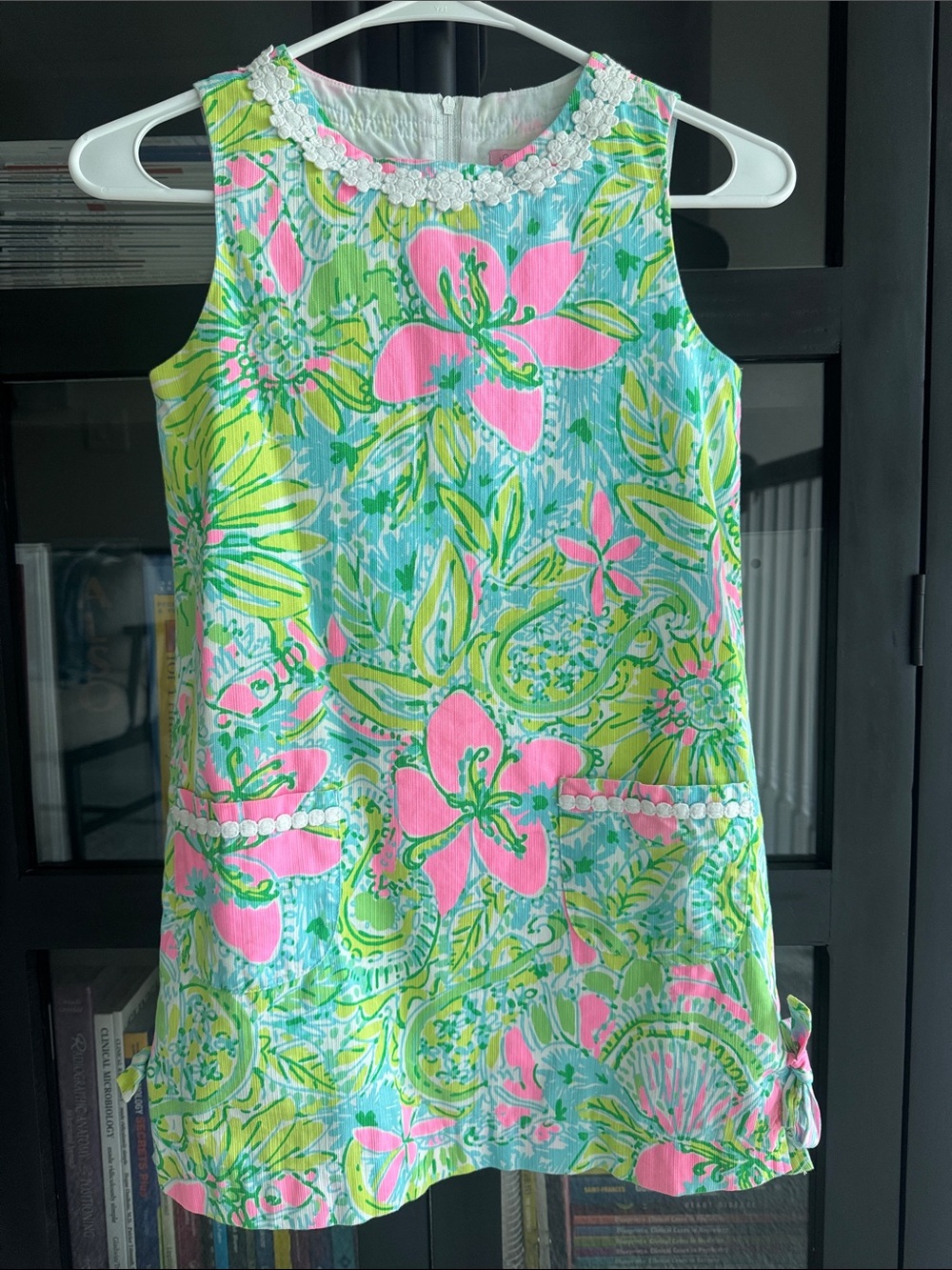 Lilly Pulitzer Girls' Bright Pink & Aqua Floral Shift Dress